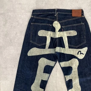 W36 Rare Model EVISU Dark Navy No.2 Denim/Jeans/Sound Paint limited From JAPAN◎ - Picture 1 of 18
