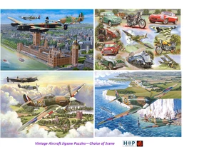 Vintage Kriegsflugzeug Flugzeug Puzzle Szene auswählen House of Puzzles NEU - Bild 1 von 6