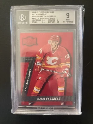 2016-17 Fleer Metal Universe Johnny Gaudreau Precious Metals Gems Red  /150 BGS9 - Image 1 of 2