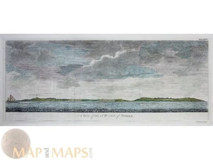 Ein Blick auf die S.W. Seite Tenian, antiker Druck Marianeninsel 1748 - Bild 1 von 3