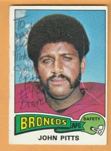 John Pitts Denver Broncos AUTO Signed 1975 Topps Arizona State Creased - Picture 1 of 2