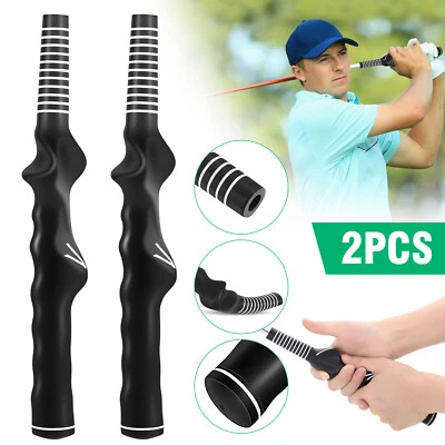 2x Golf Swing Training Comfortable Grip Standard Practice Aid Right Hand Trainer - Image 1 of 4