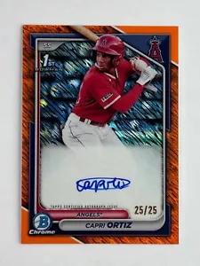 2024 1st Bowman Chrome Capri Ortiz Auto Shimmer Orange Refractor 25/25 #CPA-CO - Picture 1 of 8