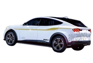 2 PCS Waist Line Stripe Car Sticker For Ford Mustang Mach E Side Sport Decals - Imagen 1 de 4