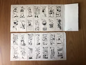 LOTTO 2 FOGLI CON 28 PROVE CARTE DA GIOCO FIGURINE dimensioni foglio 18 x 36 cm - Imagen 1 de 3