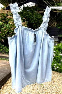 Denim Co NEW TAGS Sz 18 Pale Denim,100% Cotton,Strappy Top - Picture 1 of 14