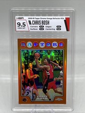 2008-09 Topps Chrome #134 Chris Bosh HOF Orange Refractor /499 HGA 9.5 GEM MT