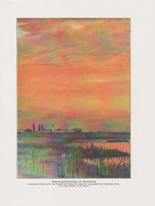 Abenddämmerung Vulkanstaub Krakatau 1883 FARBDRUCK von 1912 W. Kuhnert - Picture 1 of 1