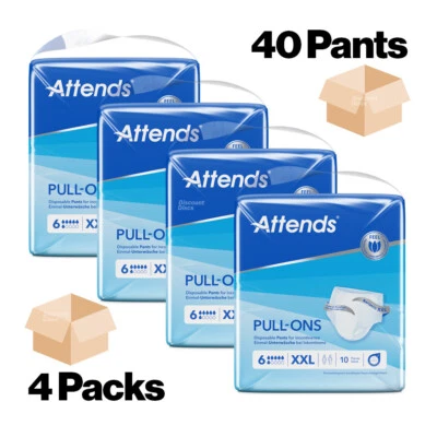 40 x Attends 6 XXL Adult Nappies Incontinence Pull up Pants Extra Extra Large - Image 1 of 4
