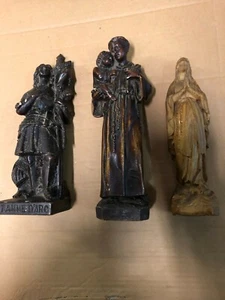 Due antiche statuine Madonna cm 25 e un cavaliere con marchio - Foto 1 di 1