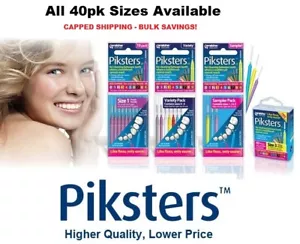 Piksters Interdental Brushes 40 pack - All Colours & Sizes. Buy Bulk and Save! - Picture 1 of 13