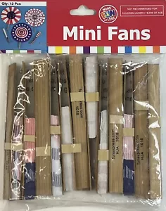 Mini Red White Blue Paper 12 Fans New 5.5 in round Patriotic Favor Decoration - Picture 1 of 7