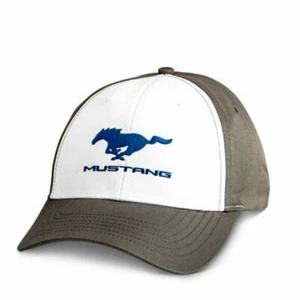 Mustang Running Horse White & Grey Hat * Cap is ON SALE & Ships FREE to the USA! - Picture 1 of 2