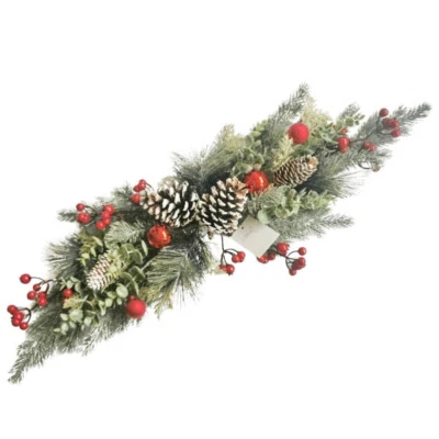 28" Artificial Mezcla Pino y Bayas Rojas Ornamento Swag Foto 1 de 2