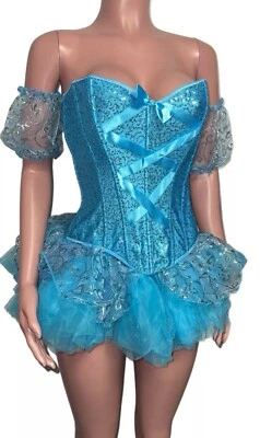 Leg avenue Sequin Blue Cinderella Disney Princess Costume L Cosplay Storybook - Image 1 of 4
