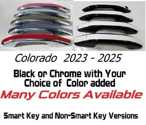 Black OR Chrome Door Handle Overlays 2023-2025 Chevy Colorado YOU PICK CLR - Picture 1 of 14