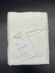 POTTERY BARN BELGIAN FLAX LINEN WAFFLE WEAVE 1 EURO SHAM WHITE BRAND NEW - Picture 1 of 3