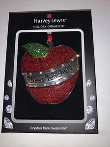 Harvey Lewis Best Teacher 2020 adorno de manzana cristales de Swarovski - Imagen 1 de 2