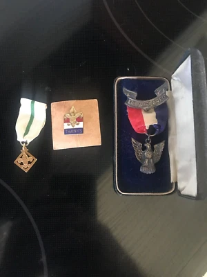 3 Prendedor y estuche de colección Boy Scouts of America Robbins Eagle Scout Medalla Sombrero 10k Foto 1 de 4