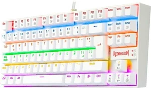 Redragon K552-WR Mechanical Gaming Keyboard Rainbow LED Backlit Wired White New - Picture 1 of 7
