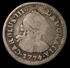 Bolivia Potosi Silver 1/2 real 1774 Carolus III - Picture 1 of 2