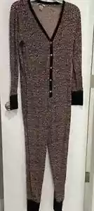 Victoria Secret Thermal Long Jane One Pc Romper Pajama Women S L sleep NEW plaid - Picture 1 of 8