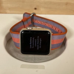 Apple Watch Series 1 38mm PinkCase w/ Black Band Heavy Signs Of Wear - Picture 1 of 3