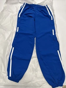Weissman Mixify Double Stripe Parachute Pants 17197 Royal Blue Size 14 New Dance - Picture 1 of 12