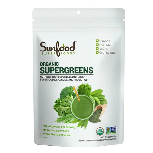 Sunfood Sun Is Shining Supergreens 8oz Organic Raw
