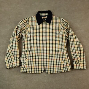Talbots Coat Womens Medium White Blue Pink Yellow Plaid Pockets Lined Jacket - Picture 1 of 8