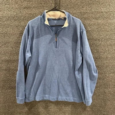Suéter Beverly Hills Polo Club Para Hombre XL 1/4 Cremallera Manga Larga Azul Informal Foto 1 de 4