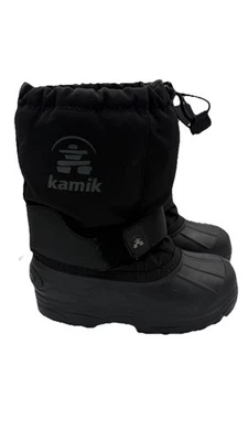 Kamik Kids' Rocket 防水隔热冬季靴 - 黑色 - 12 码 — 第 1/4 张图片