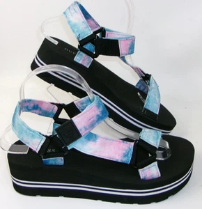 Guess Shoes Allison Sandalias de plataforma envolventes al tobillo para mujer 8 Usadas en Excelente Condición - Imagen 1 de 5