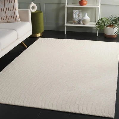 Pine Collection Area Rug - 6' x 9', Ivory, Handmade Wool, Ideal for The Livin... - Image 1 of 4