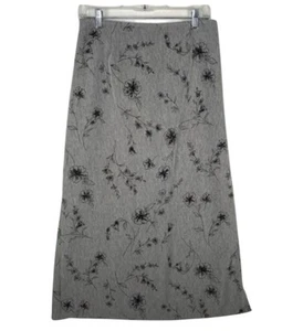 Vintage Jaclyn Smith Gray floral skirt size Large Career Office Summer - Picture 1 of 10