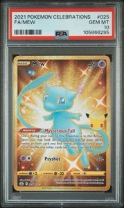 Mew PSA 10 2021 English Pokemon Card Celebrations 025/025 Gold Full Art UR - Picture 1 of 2