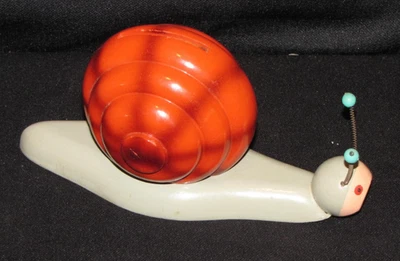 Wooden SNAIL Coin Bank ~Hand Painted made in France by Robdal, No Key - Image 1 of 4
