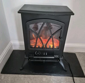 Electric Fire And Slate Hearth - Picture 1 of 4