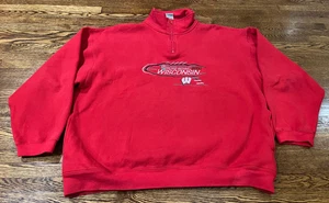 Wisconsin Badgers Sweatshirt XL Red 1/4 Zip 2000 Rose Bowl College Football NCAA - Picture 1 of 9