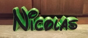 NICOLAS PERSONALIZE DISNEY NAME PLATE SIGN CUSTOM DOOR TAG FONT WALL BEDROOM - Picture 1 of 1