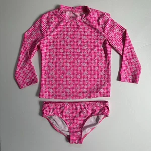 LILLY PULITZER Girls Bobby Rashguard Set In Aura Pink Check You Out Size 10 - Picture 1 of 6