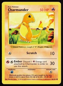 1999 Pokemon Base Set Shadowless Charmander #46 MP/LP - Picture 1 of 2