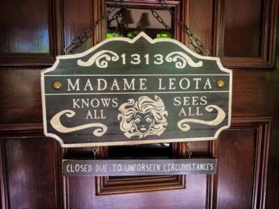 Madame Leota Psychic Appointments, Solid Wood and Paint Rustic Horizontal Sign - Image 1 of 4