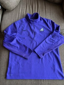 Nike Mens Dri Fit Texas Christian U TCU Hornfrogs 1/2 Zip Jacket Purple XL - EUC - Picture 1 of 16