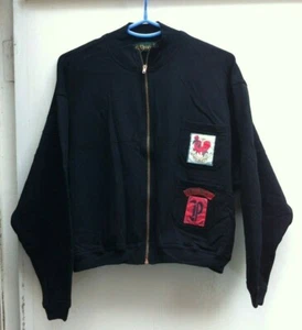 Giacca Bomber Donna CLASSIC TEAM Felpa Cerniera Nera Taglia M. Distintivi Volo MA1 NUOVA - Foto 1 di 9