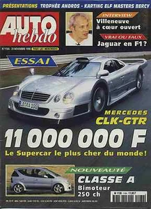 AUTO HEBDO n°1164 25/11/1998 MERCEDES SLK-GTR & CLASSE A BIMOTEUR - Imagen 1 de 1
