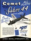 1954 PAPER AD Comet Toy Scale Model Kit Sabre 44 Airplane Plane 