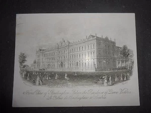 1850 LINEA INCISIONE LONDRA VISTA FRONTALE DI BUCKINGHAM PALACE AUTORE: J.T.WOOD - Foto 1 di 1