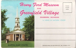 Henry Ford Museum & Greenfield Village Dearborn Michigan 1957 Folder Postcard #1 - Picture 1 of 15