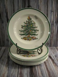 SPODE CHRISTMAS TREE DINNER PLATES - 7 - ENGLAND - Picture 1 of 1